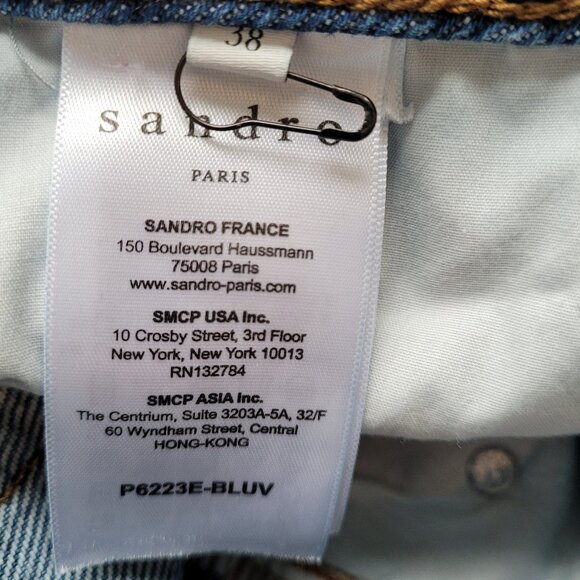 sandro High Waist Straight Leg Jeans Size 38 - Picture 5 of 6